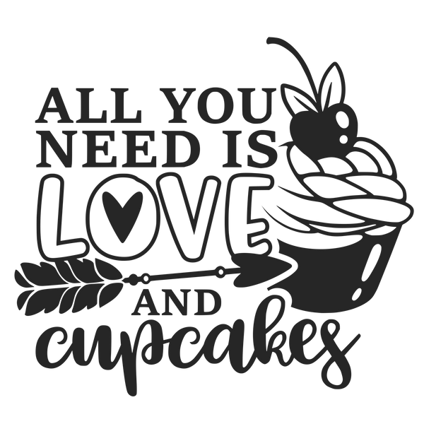 LOVE AND CUPCAKES 12X9 CUTTING BOARD