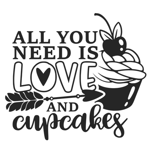 LOVE AND CUPCAKES 12X9 CUTTING BOARD