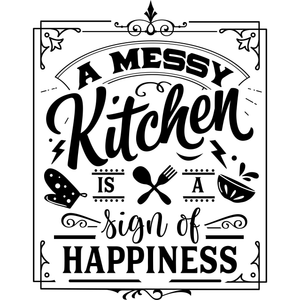 A MESS KITCHEN ENGRAVED BAMBOO 12X9 CUTTING BOARD