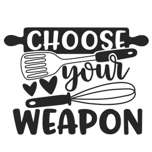 CHOOSE YOUR WEAPON 12X9 BAMBOO CUTTING BOARD