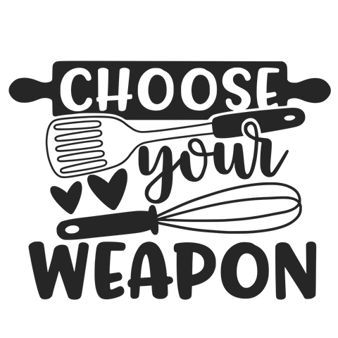 CHOOSE YOUR WEAPON 12X9 BAMBOO CUTTING BOARD