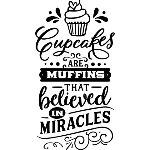 CUPCAKES ARE MIRACLES 12X9 BAMBOO CUTTING BOARD