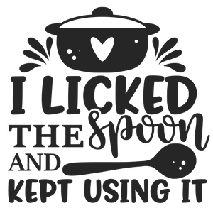 I LICKED THE SPOON 12X9 BAMBOO CUTTING BOARD