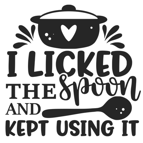 I LICKED THE SPOON 12X9 BAMBOO CUTTING BOARD