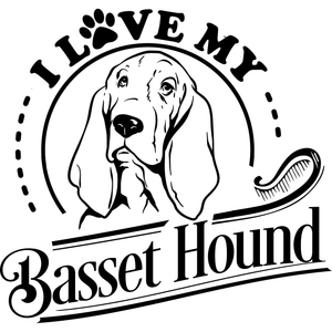 I LOVE MY BASSET HOUND 13X12 PAW BAMBOO CUTTING BOARD