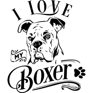 I LOVE MY BOXER 13X12 PAW BAMBOO CUTTING BOARD