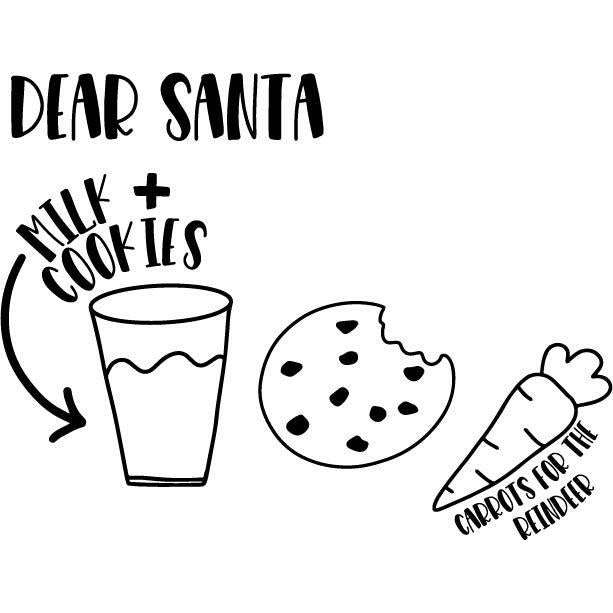 DEAR SANTA MILK AND COOKIES AND CARROTS FOR THE REINDEER 2 12X9 BAMBOO CUTTING BOARD