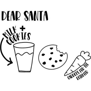 DEAR SANTA MILK AND COOKIES AND CARROTS FOR THE REINDEER 2 12X9 BAMBOO CUTTING BOARD