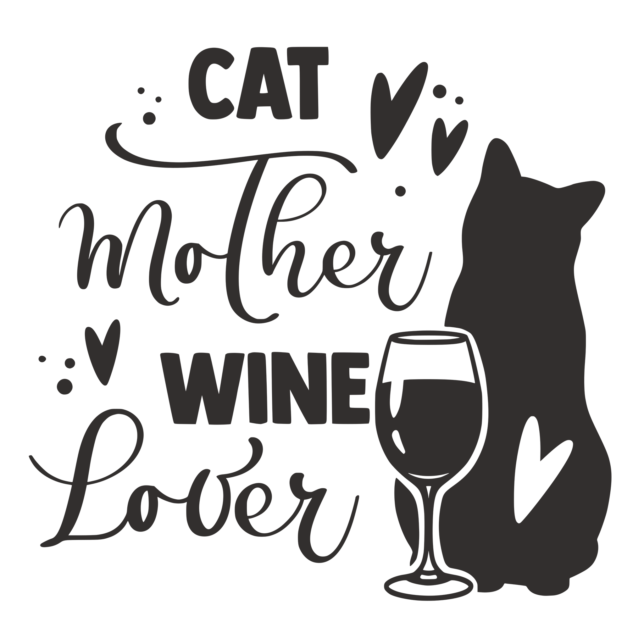 CAT MOTHER WINE LOVER