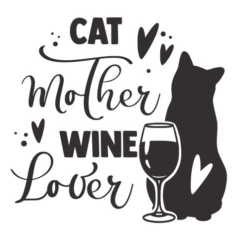 CAT MOTHER WINE LOVER