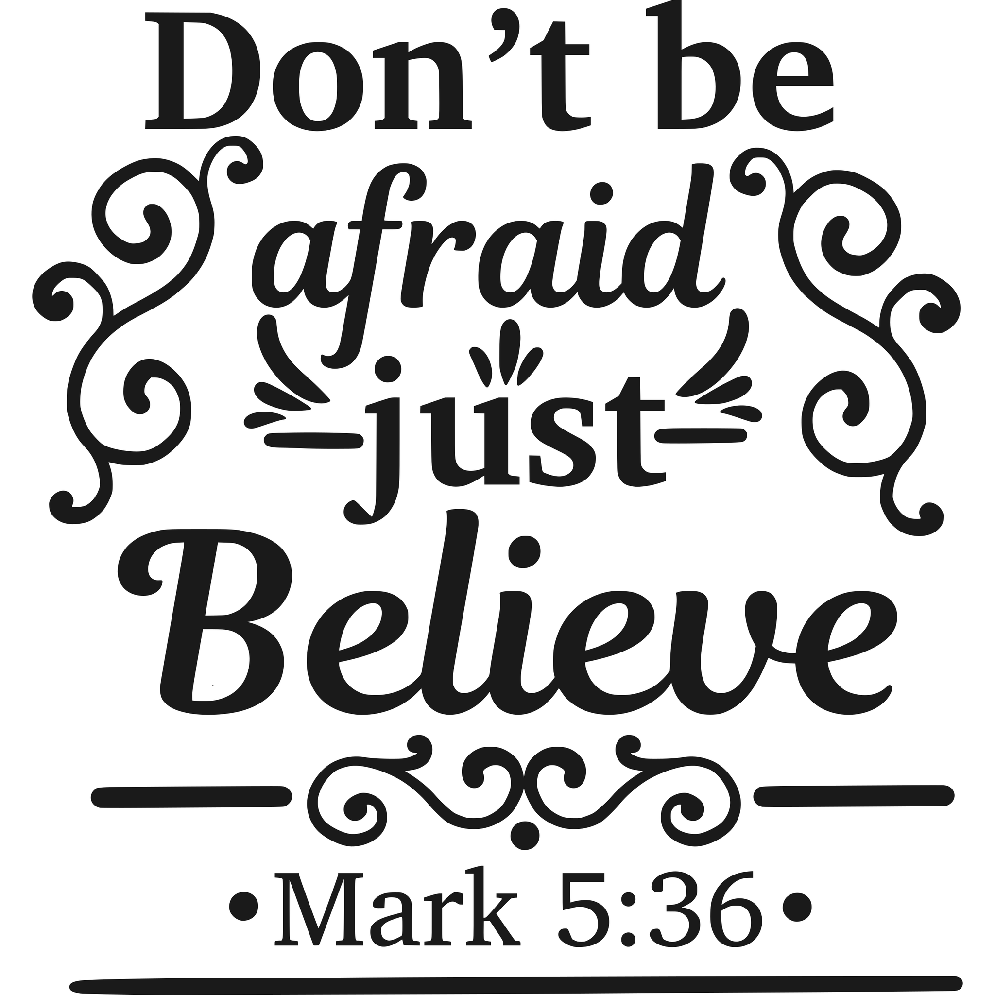 JUST BELIEVE MARK 5:36 12X9 BAMBOO CUTTING BOARD