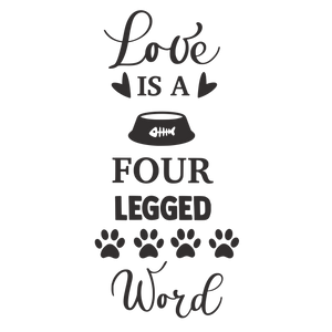 LOVE IS A FOUR LEGGED WORD 12X9 BAMBOO CUTTING BOARD